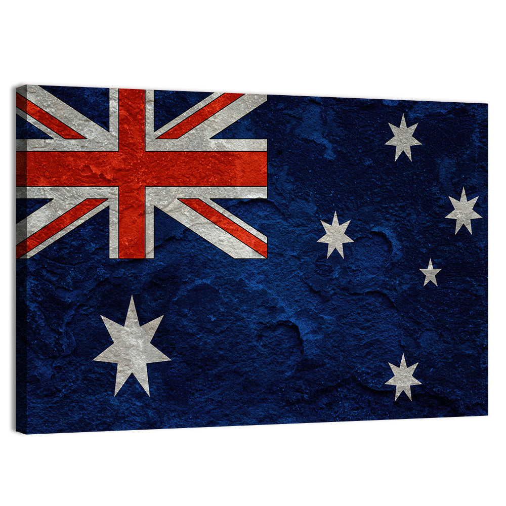 Distressed Australian Flag Wall Art, canvas print, landscape