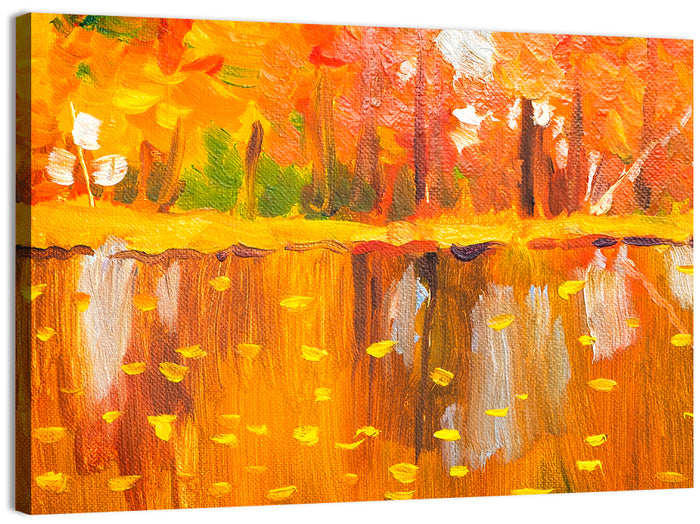 Autumn Trees Oil Painting Wall Art as a canvas print