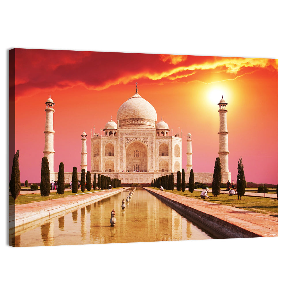 Taj Mahal at Sunrise, Agra Wall Art, canvas print, landscape