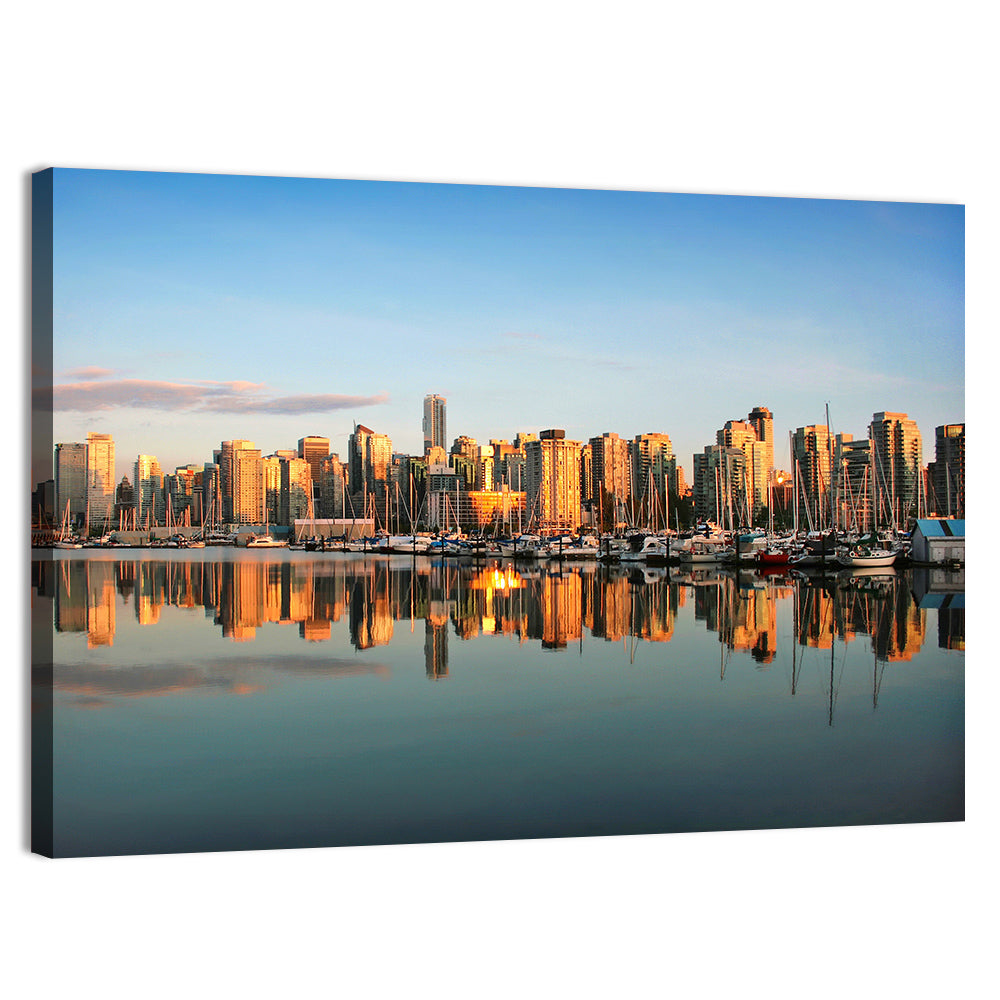 Coal Harbour Vancouver Skyline Wall Art, canvas print, landscape