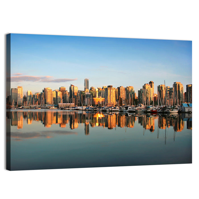 Coal Harbour Vancouver Skyline Wall Art as a canvas print