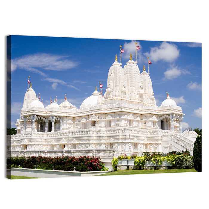 White Marble Hindu Temple, Atlanta Wall Art as a canvas print