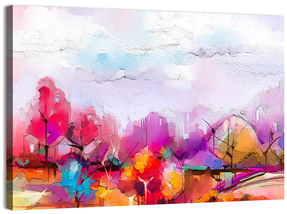 Impasto Meadow Landscape Wall Art, canvas print, landscape