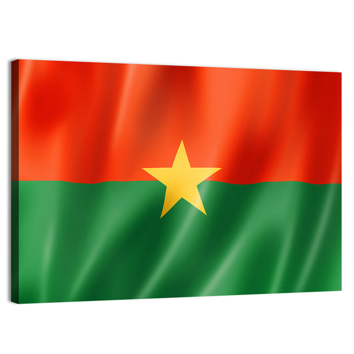 Burkina Faso Flag with Wavy Texture Wall Art as a canvas print