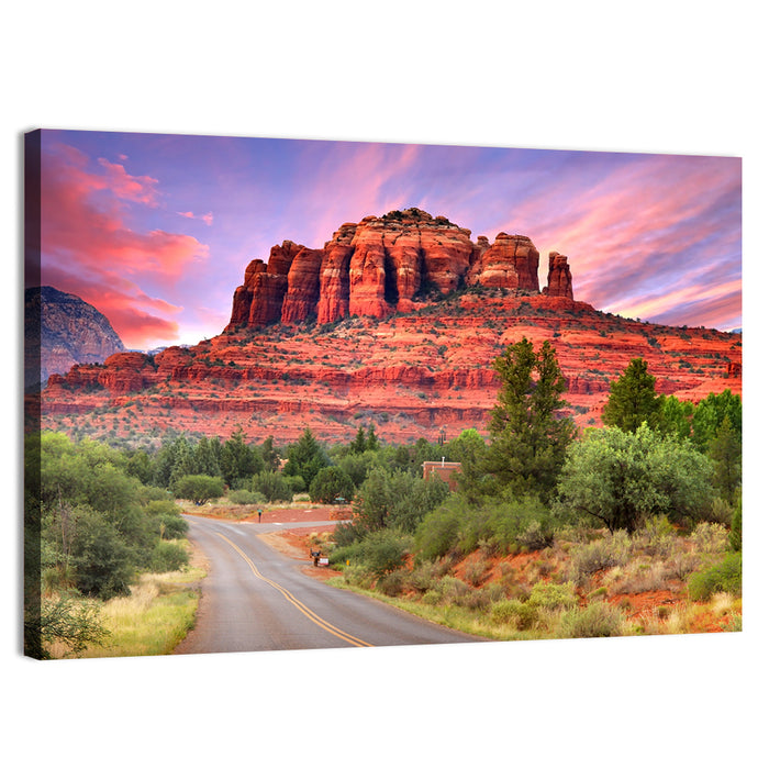 Drive Toward Cathedral Rock, Sedona Wall Art as a canvas print