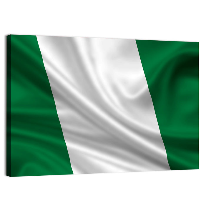 Nigerian Flag with Rippled Texture Wall Art as a canvas print
