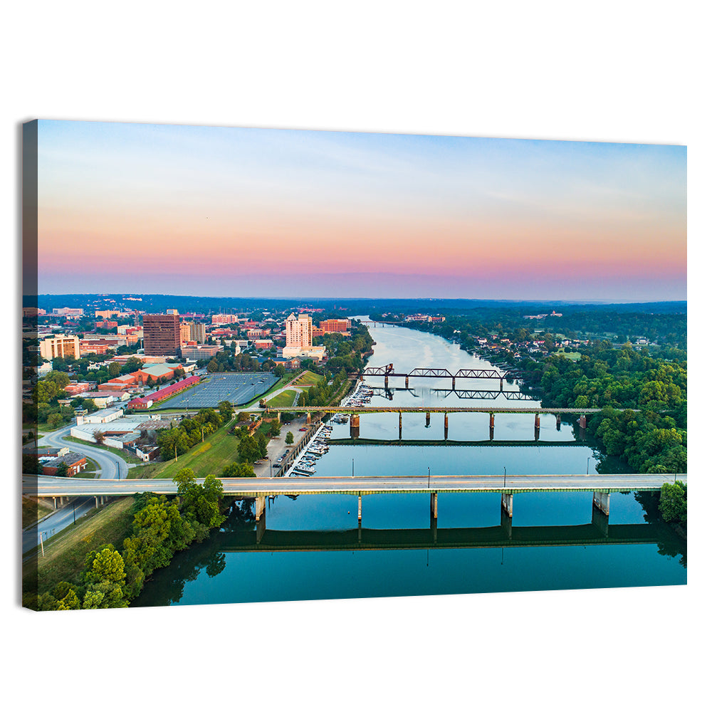 Augusta Savannah River Skyline Wall Art, canvas print, landscape