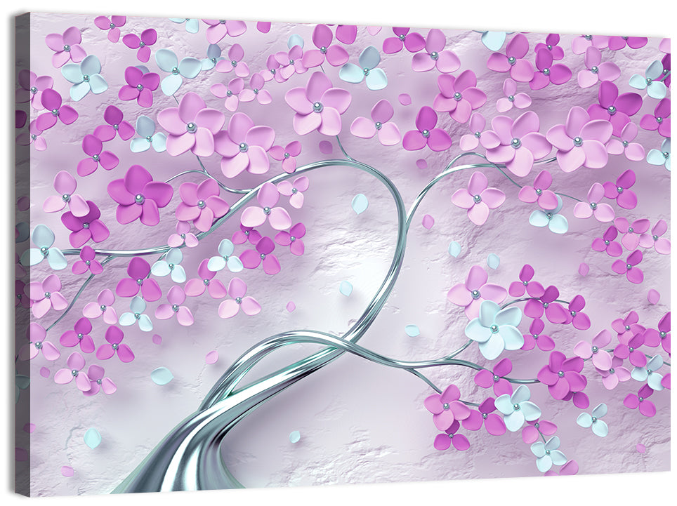 3d Flowering Tree Mural Wall Art, canvas print, landscape