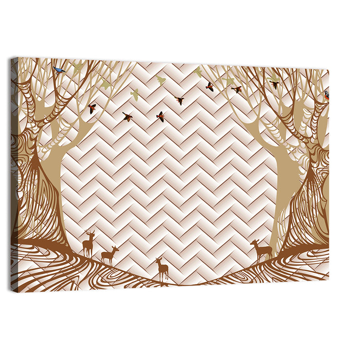 Marble Forest Silhouette Wall Art as a canvas print
