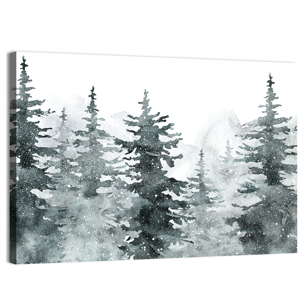 Snowy Pine & Spruce Trees Artwork Wall Art