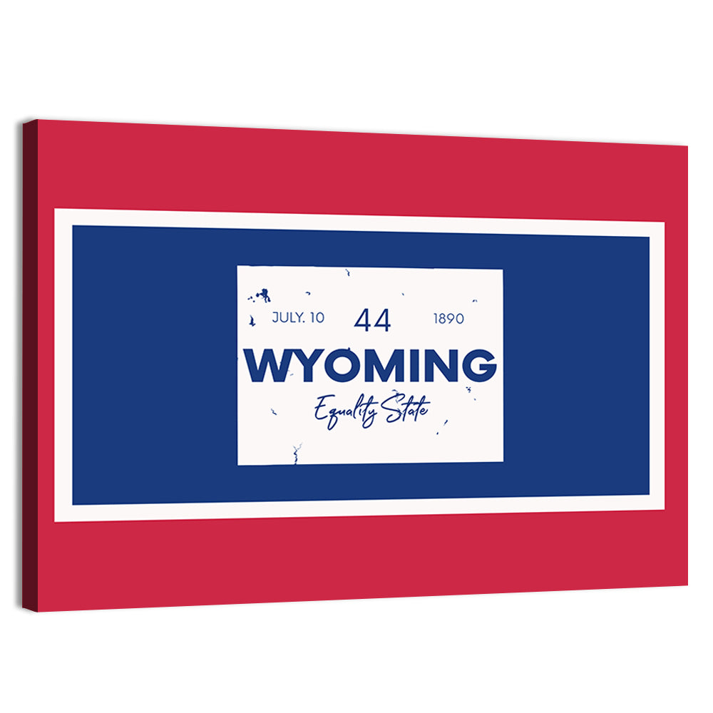 Wyoming Typographic Map Wall Art, canvas print, landscape