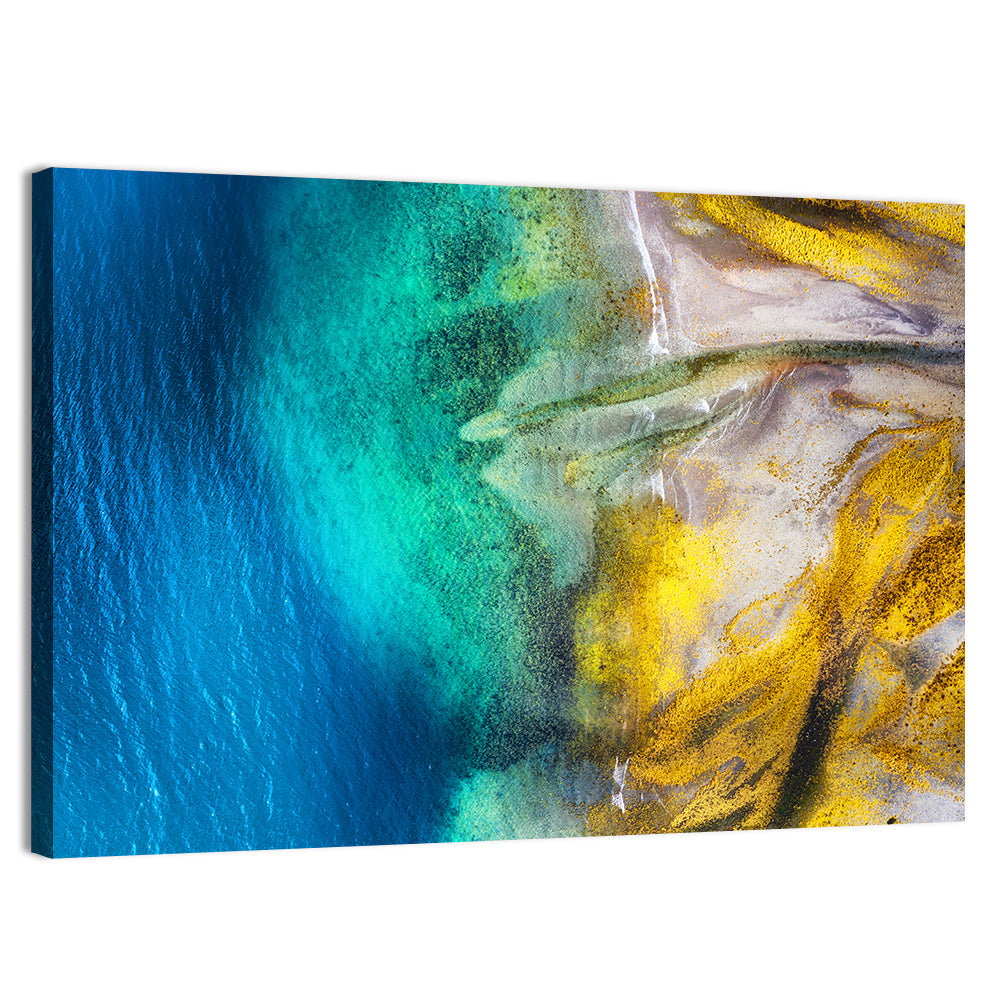 Beach & Sea From Air In Iceland Wall Art