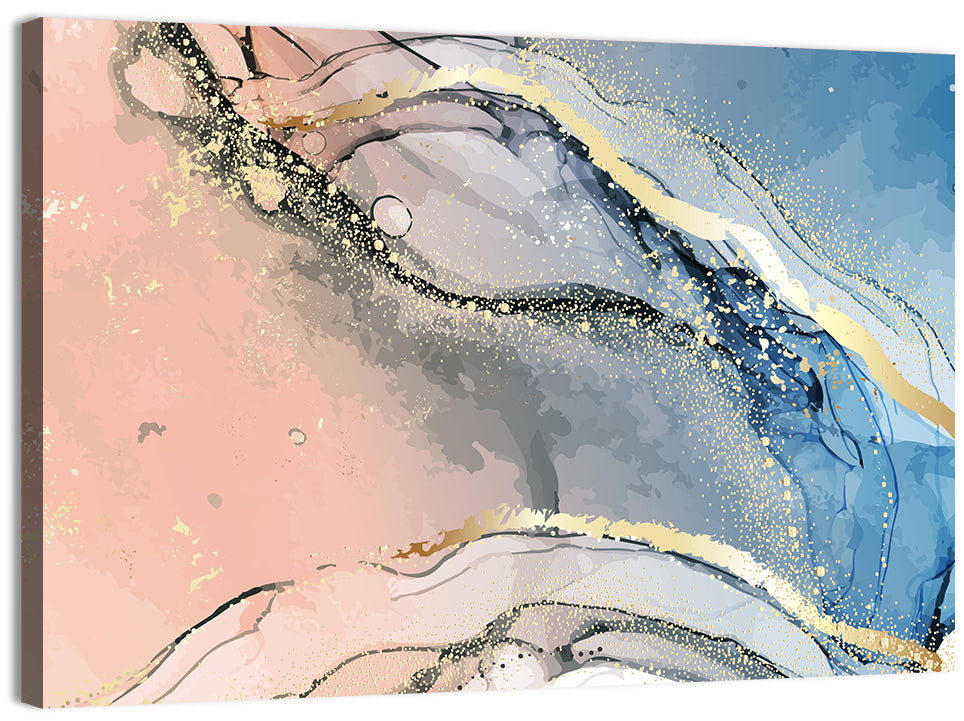 Oriental Gold Ink Illustration Wall Art
