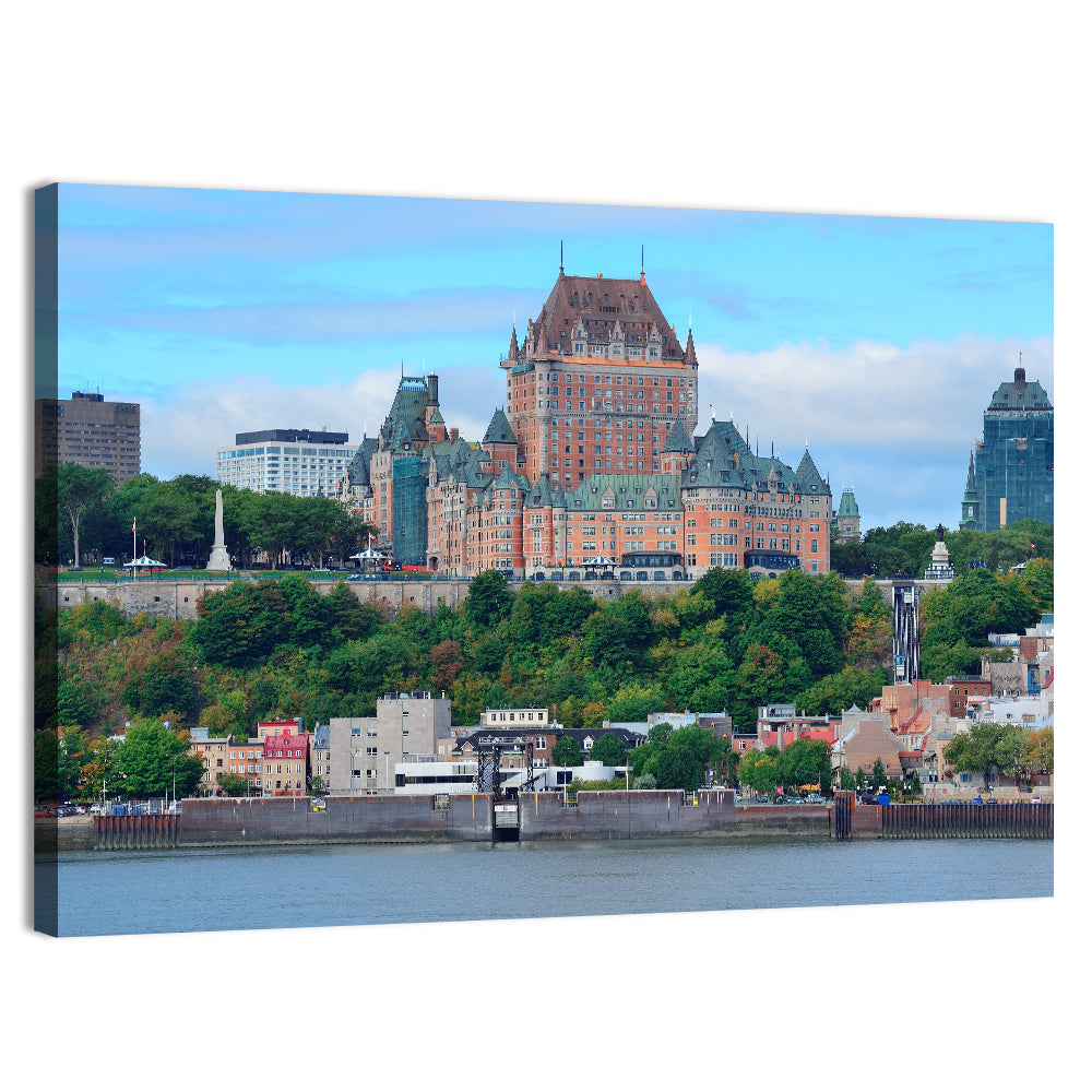 Quebec City Skyline with Chateau Frontenac Wall Art, canvas print, landscape