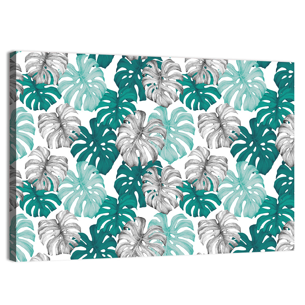 Monstera Leaves Seamless Pattern Wall Art