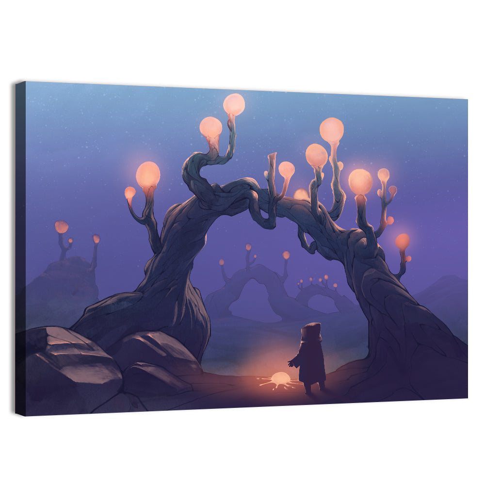 Glowing Archway in Surreal Forest Wall Art, canvas print, landscape