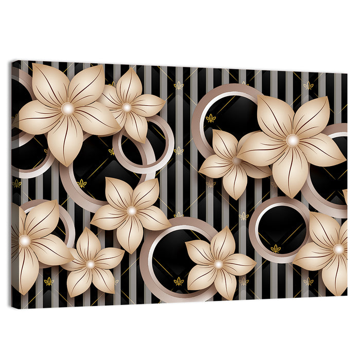 3d Floral Circle Pattern Wall Art as a canvas print