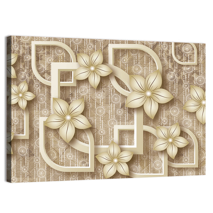 Layered 3d Floral Mural Wall Art as a canvas print