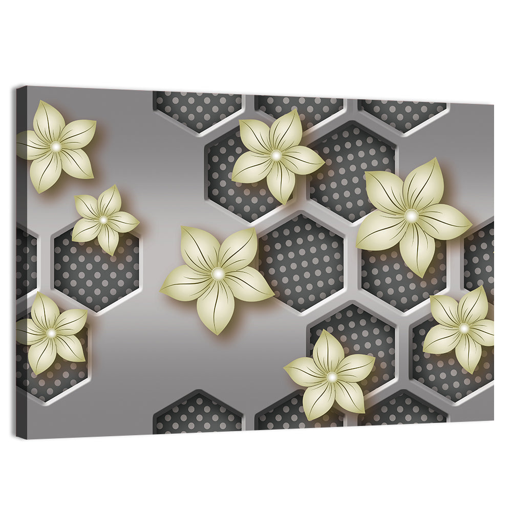 Honeycomb 3d Flower Mural Wall Art, canvas print, landscape