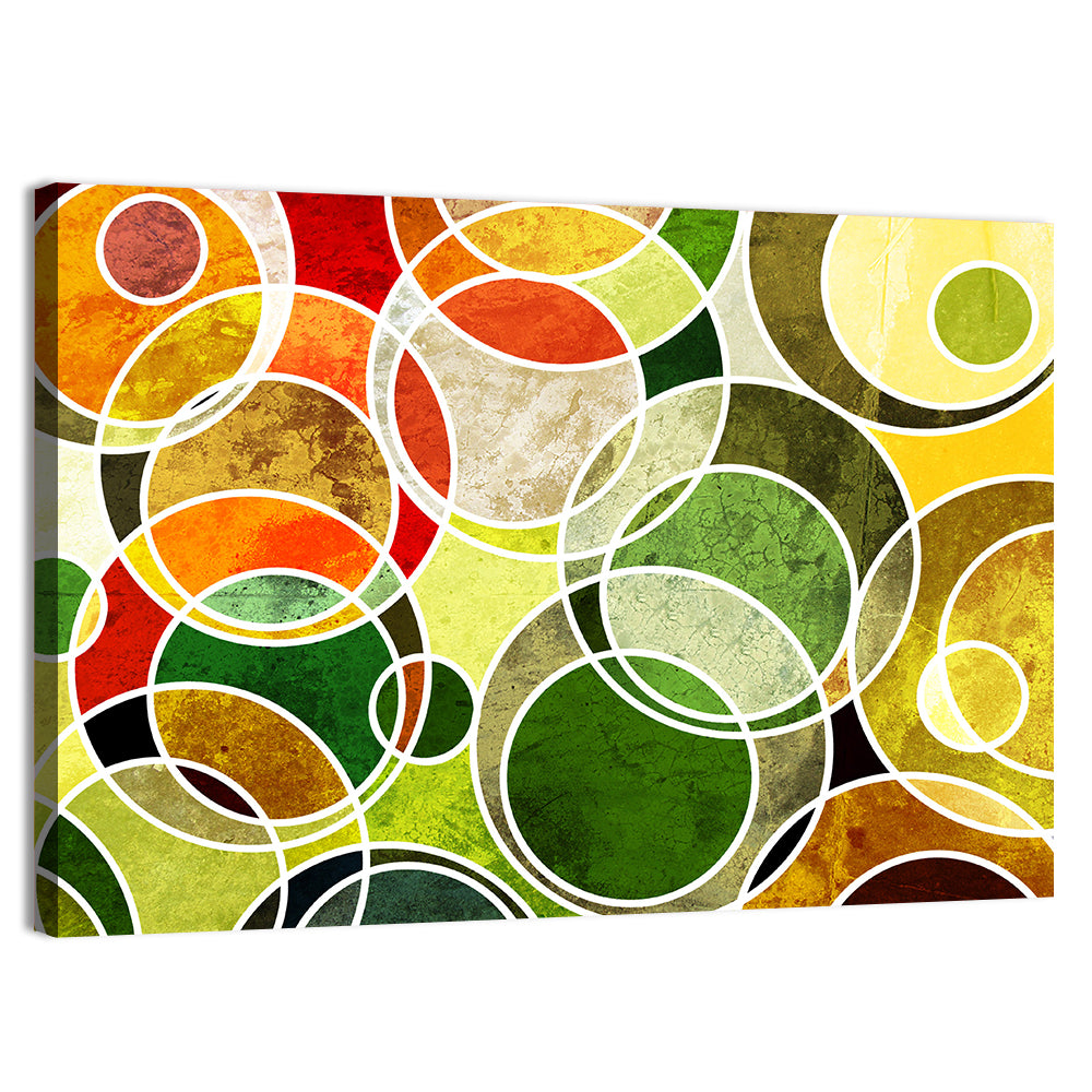 Layered Grunge Circles Wall Art, canvas print, landscape