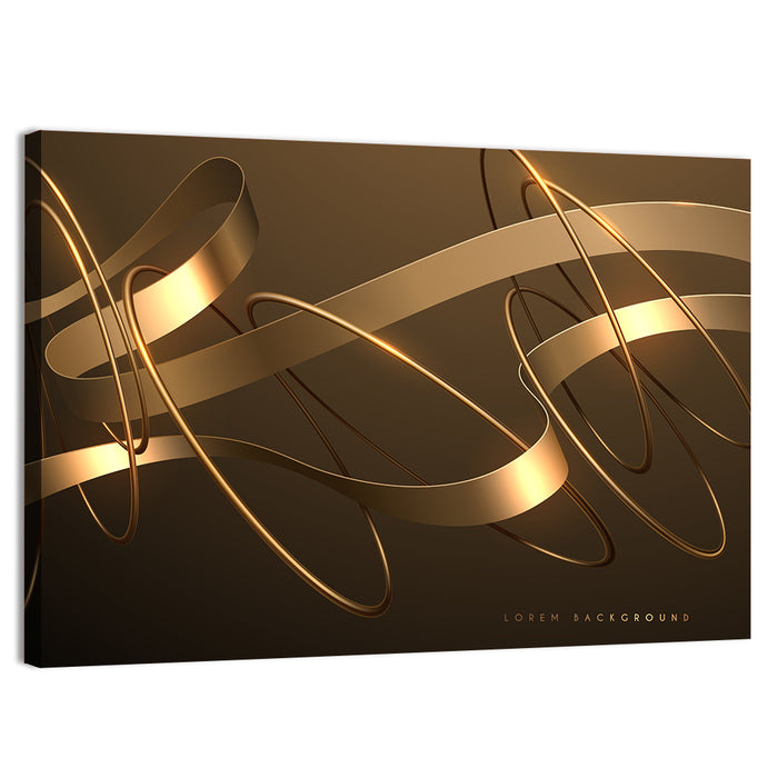 Gold Ribbons and Rings Wall Art as a canvas print