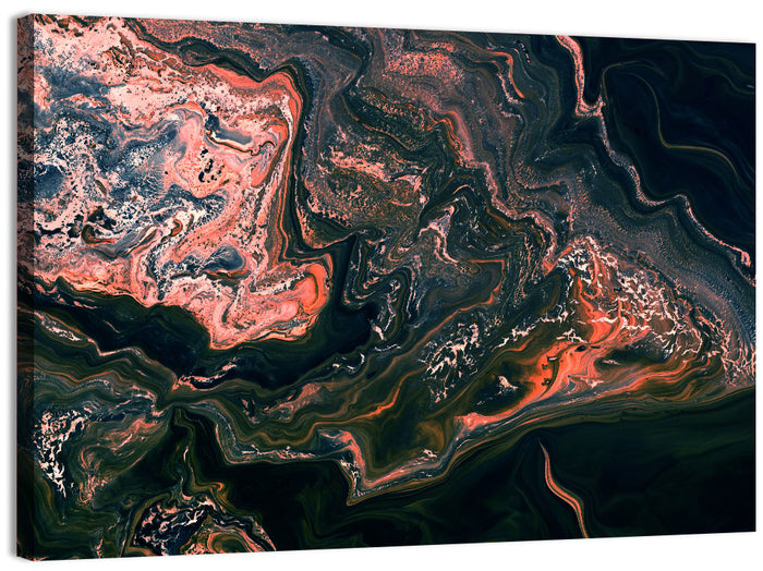 Moody Wavy Marble Texture Wall Art as a canvas print