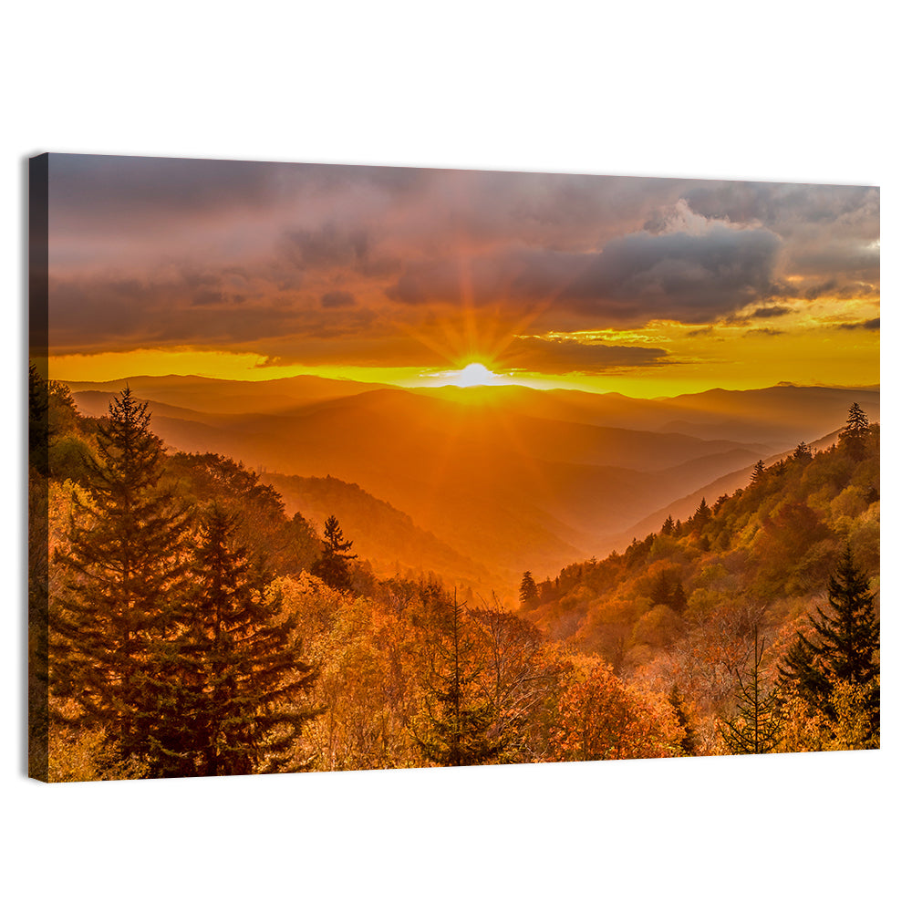 Great Smoky Mountains Sunrise Wall Art, canvas print, landscape