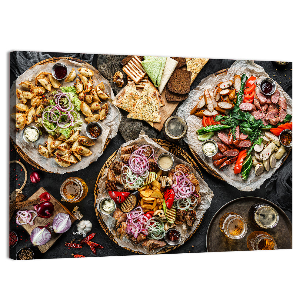 Savory Appetizer Spread Wall Art, canvas print, landscape