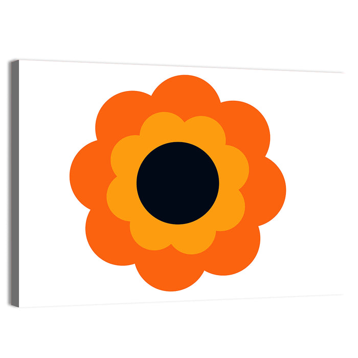 Geometric Sunflower Study Wall Art as a canvas print