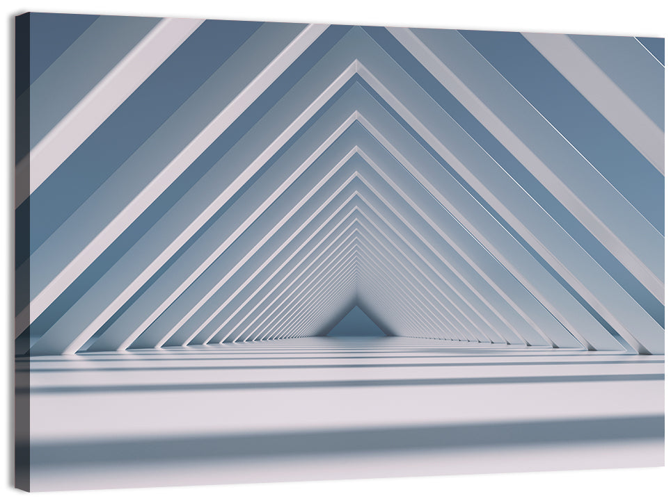 Blue Triangular Tunnel Wall Art, canvas print, landscape
