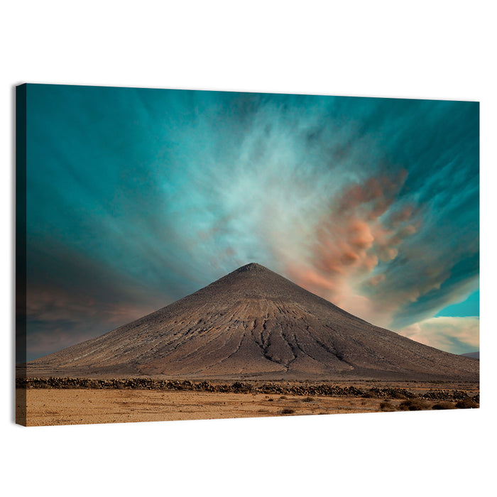 Fuerteventura Volcanic Mountain at Golden Hour Wall Art as a canvas print