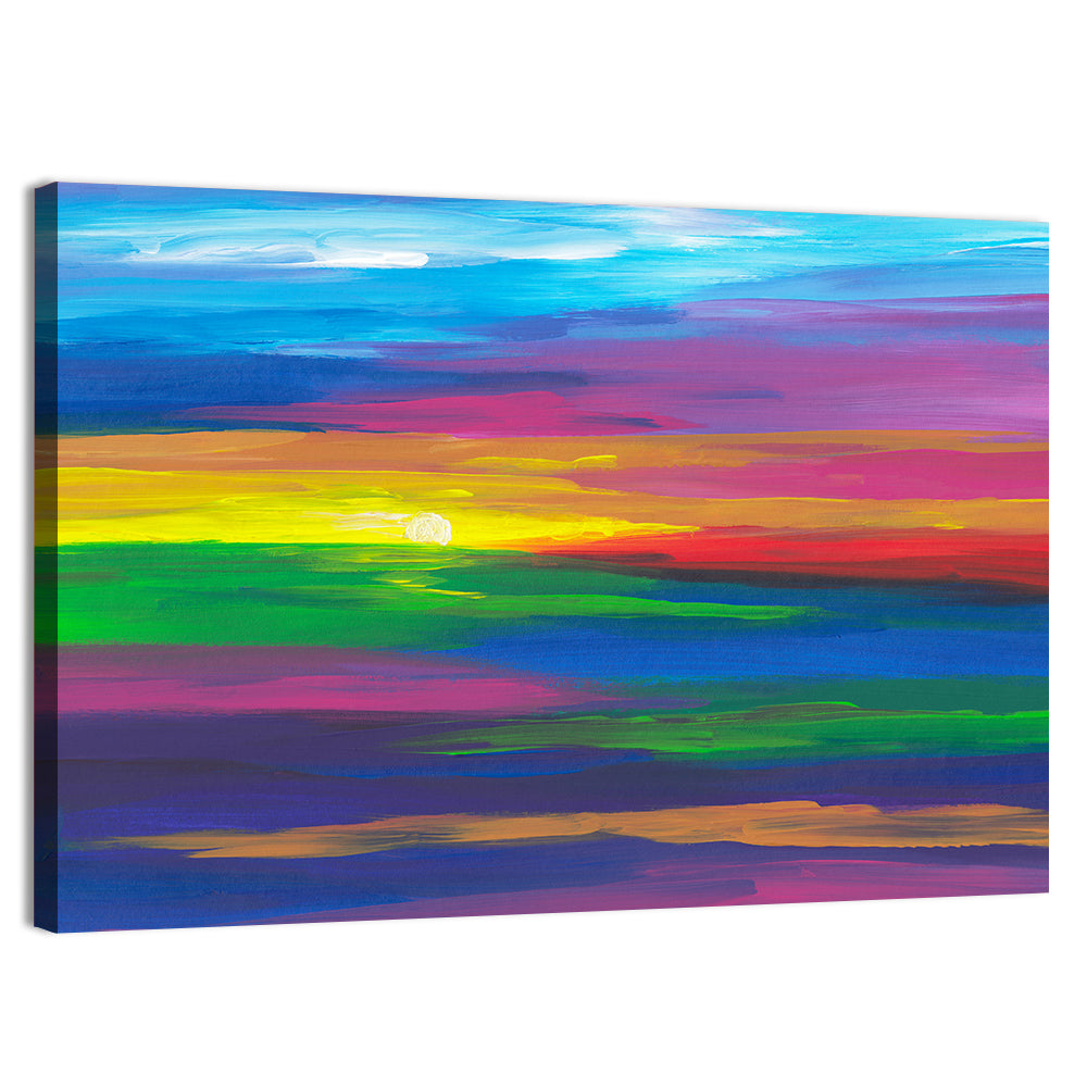 Colorful Sunset Abstract Wall Art