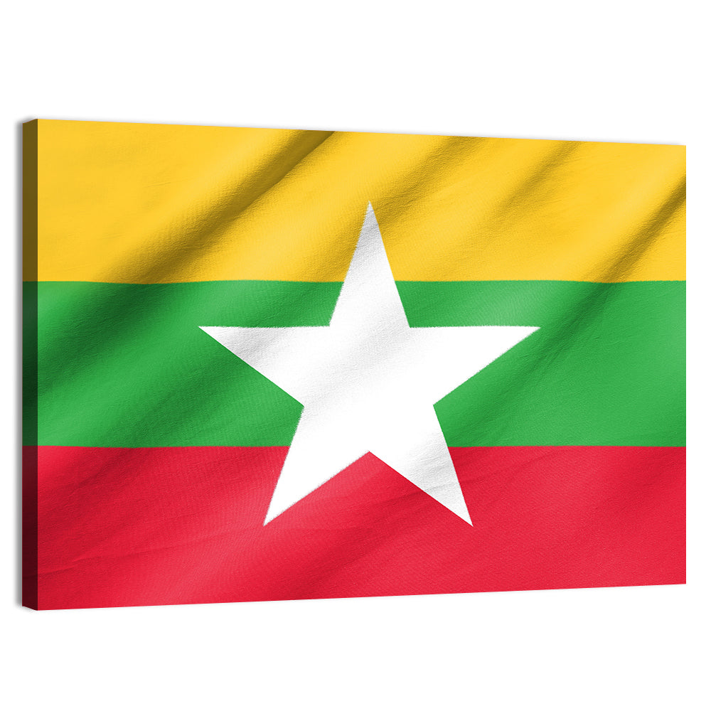 Flag of Myanmar Wall Art, canvas print, landscape