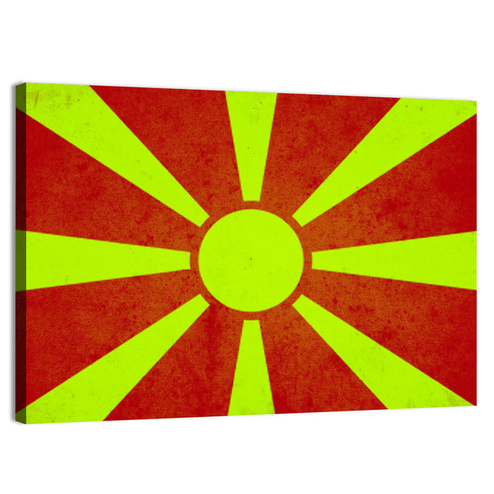 Macedonian Sunburst Graphic Wall Art as a canvas print