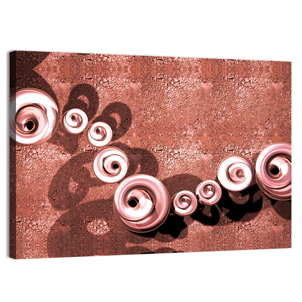 Spiral Copper Spheres Wall Art, canvas print, landscape