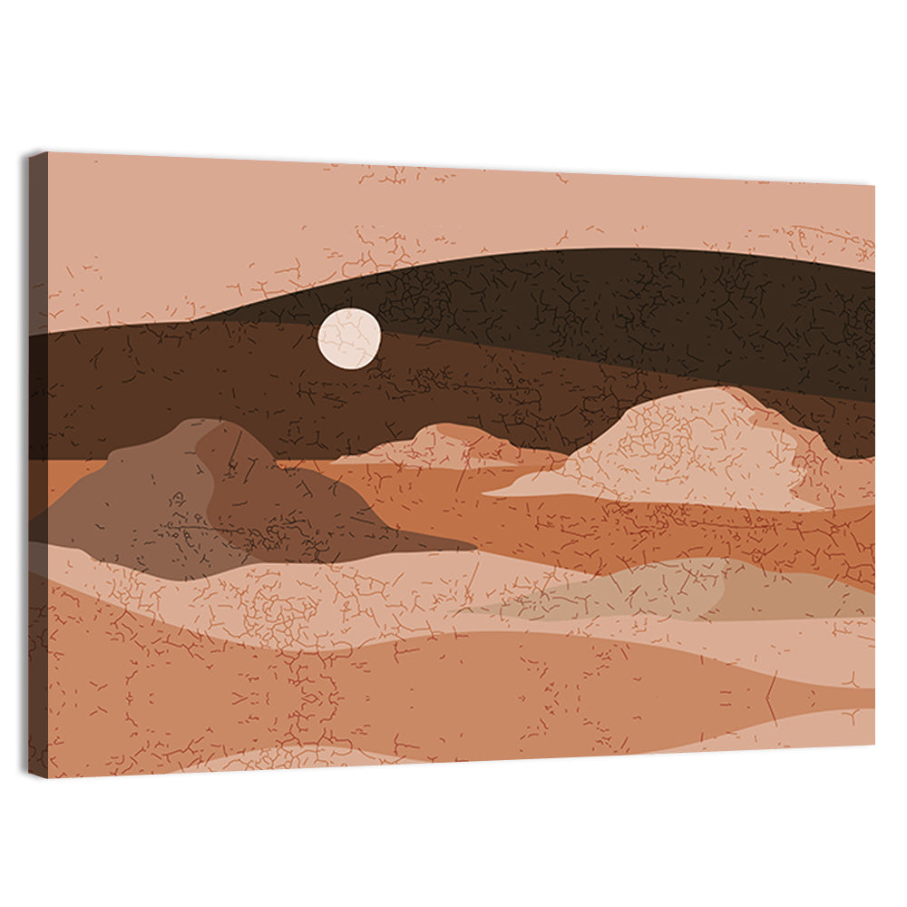 Moonlit Desert Dunes Wall Art, canvas print, landscape