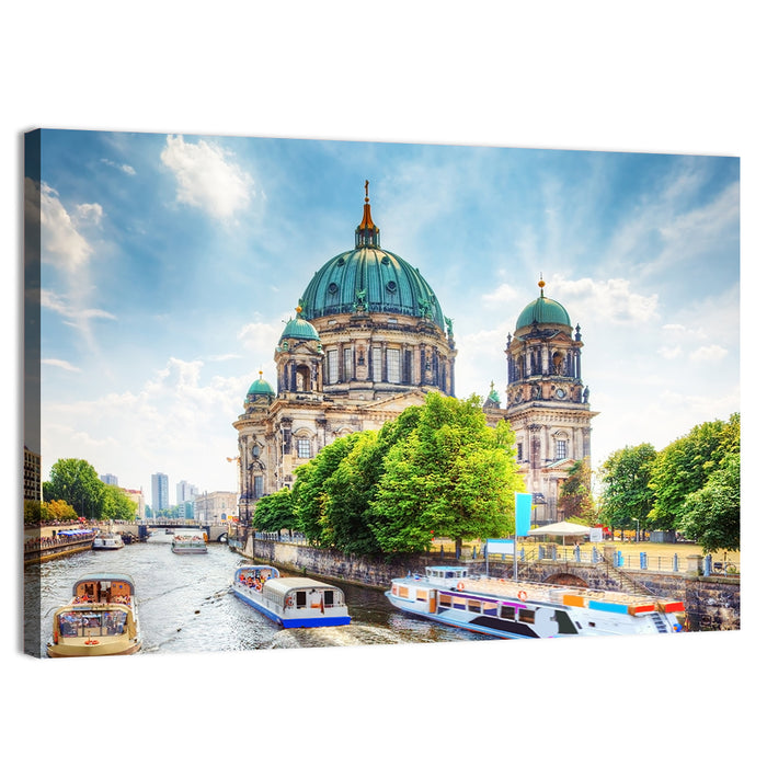 Berlin Cathedral River View Wall Art as a canvas print