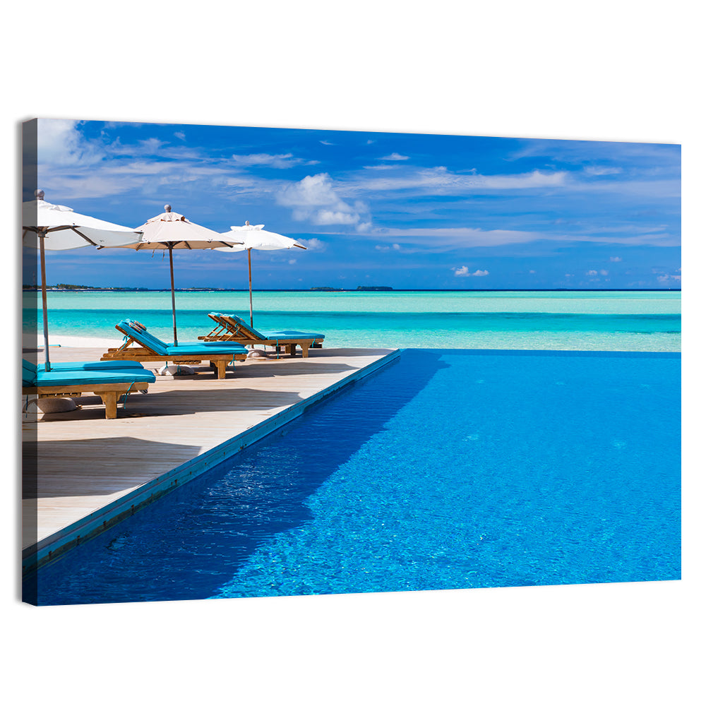 Tropical Infinity Pool Wall Art, canvas print, landscape