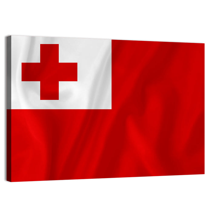 Tonga National Flag Wall Art as a canvas print