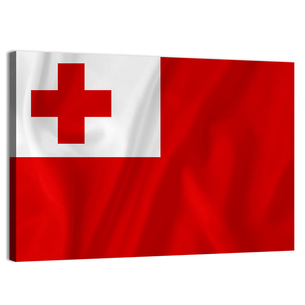 Tonga National Flag Wall Art, canvas print, landscape