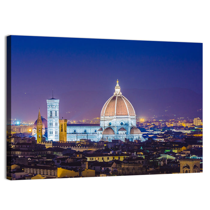 Florence Night Skyline Wall Art as a canvas print