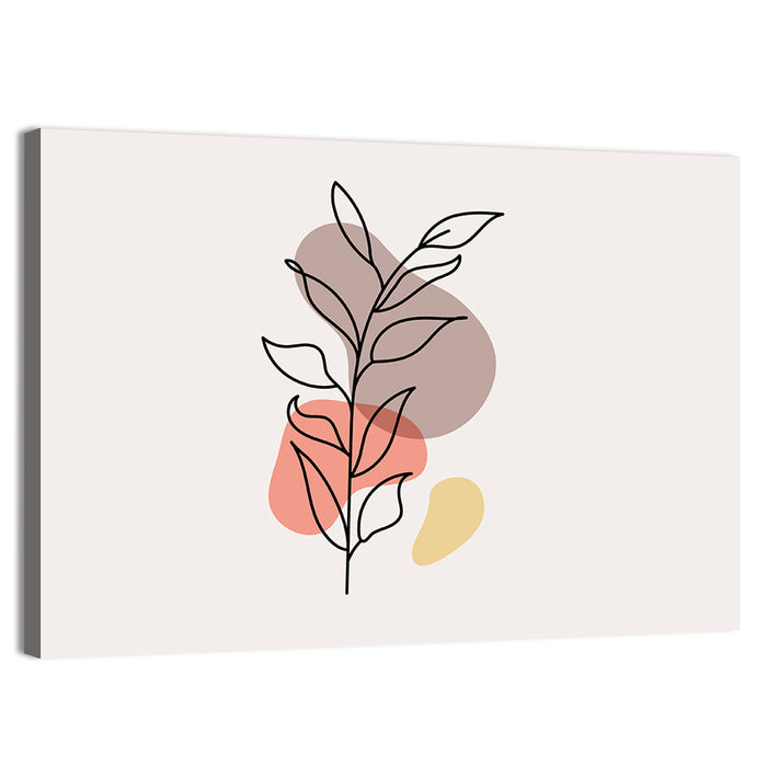 Minimalist Floral Line Drawing Wall Art as a canvas print