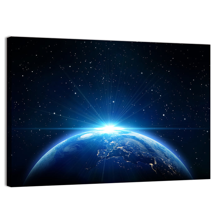 Planet Earth from Orbit Wall Art as a canvas print