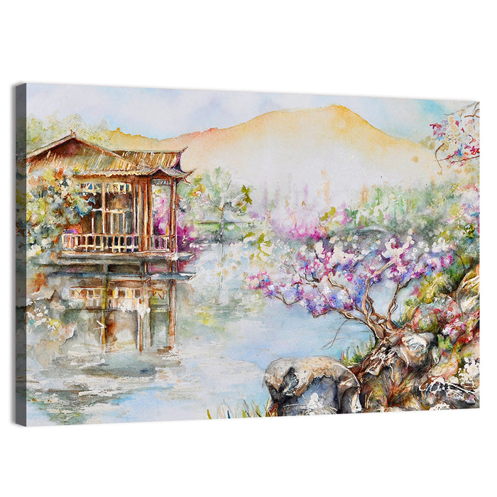 West Lake China Landscape Wall Art as a canvas print