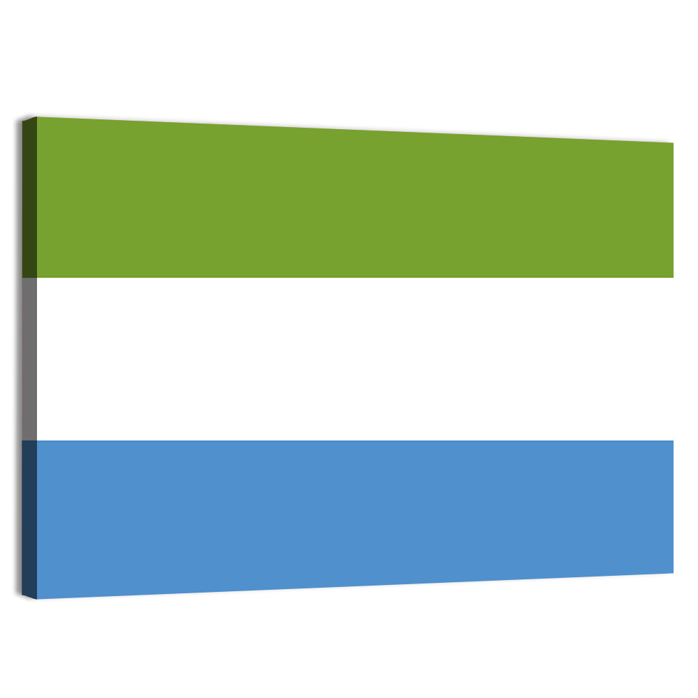 Sierra Leone Tricolor Flag Wall Art, canvas print, landscape