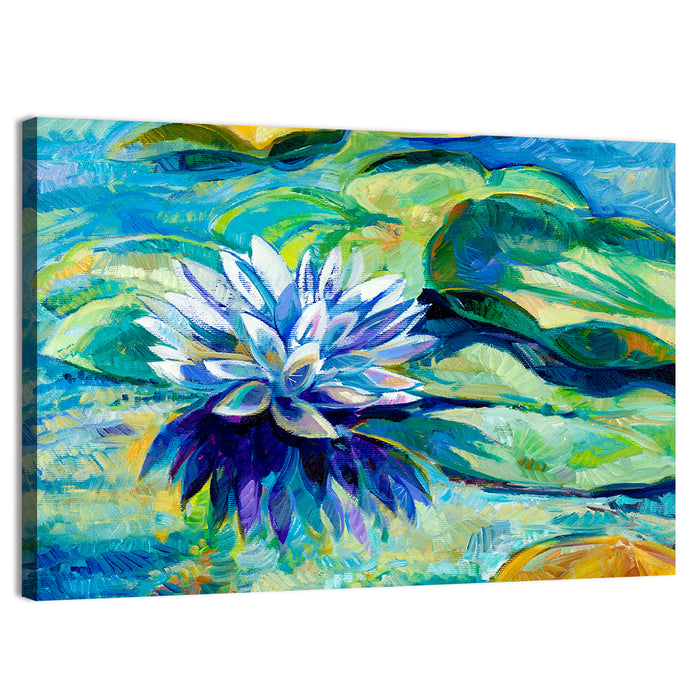 Impressionist Water Lily Study Wall Art as a canvas print