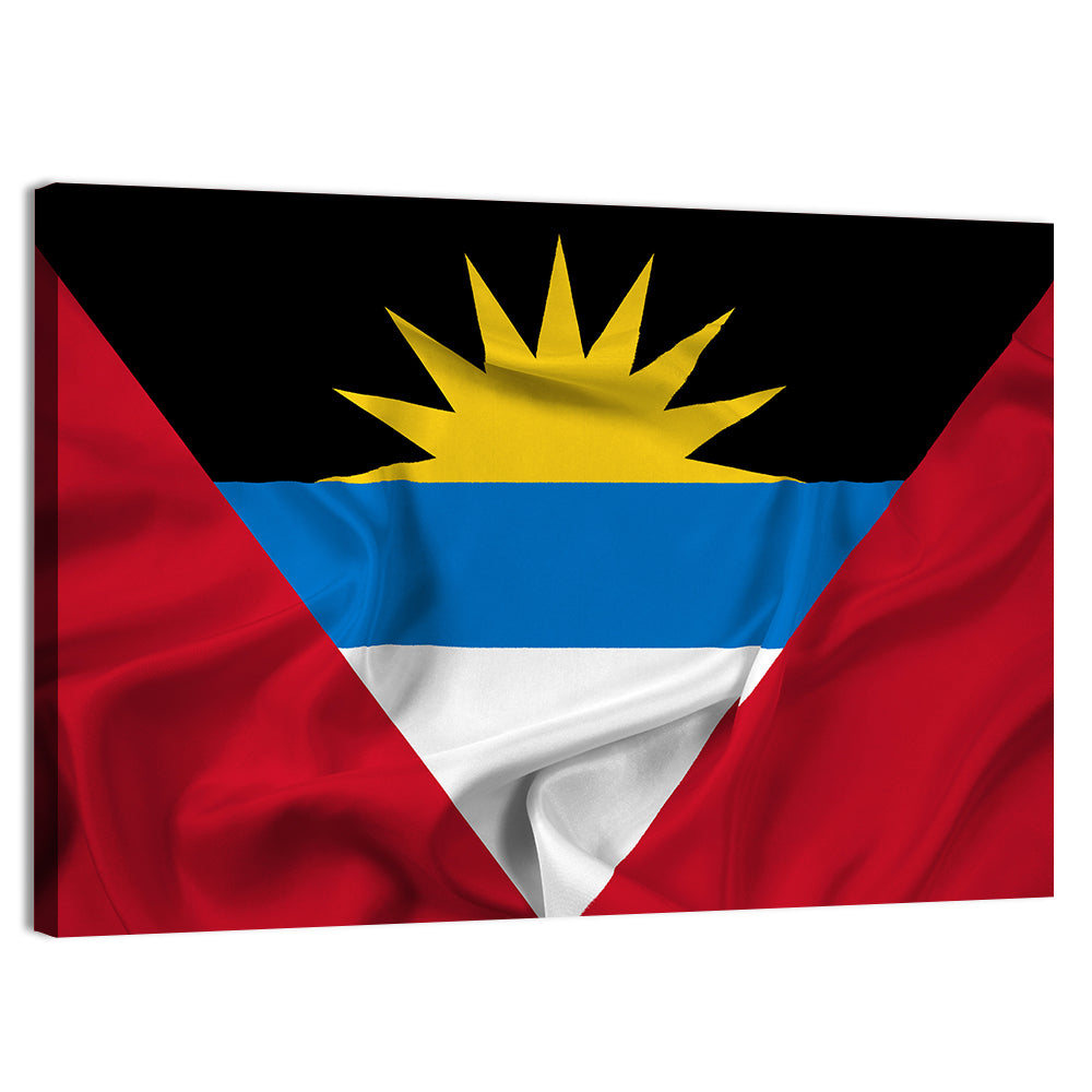 Waving Antigua and Barbuda Flag Wall Art, canvas print, landscape