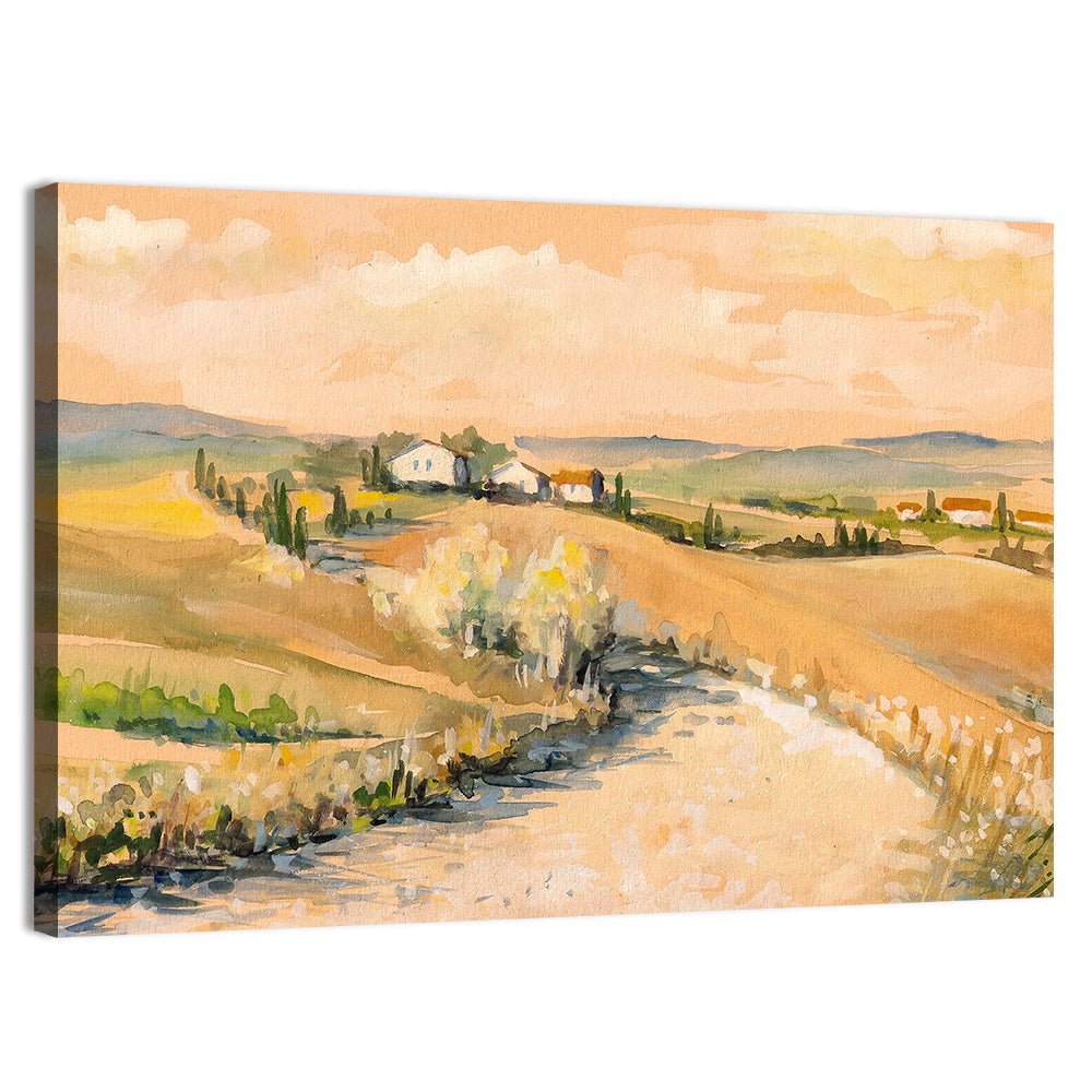 Tuscan Hills at Dusk Wall Art, canvas print, landscape
