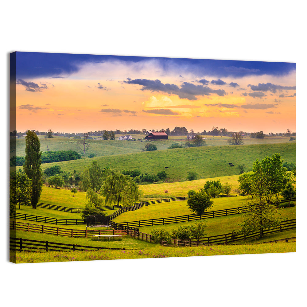 Kentucky Farm at Dusk Wall Art, canvas print, landscape