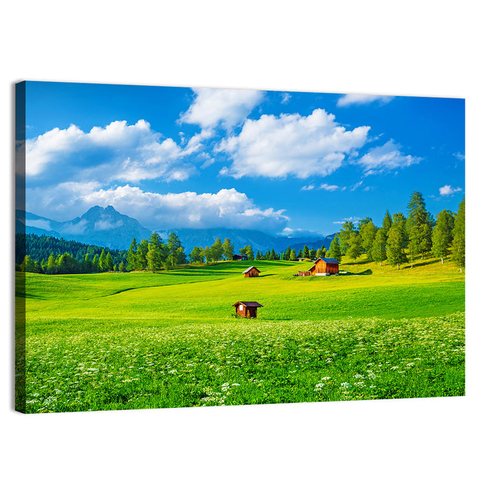 Alpine Valley Meadow, Austria Wall Art as a canvas print